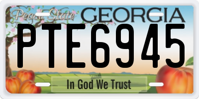 GA license plate PTE6945
