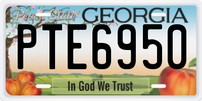 GA license plate PTE6950