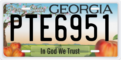 GA license plate PTE6951