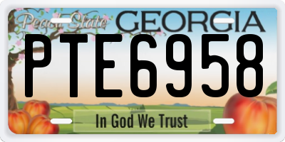 GA license plate PTE6958