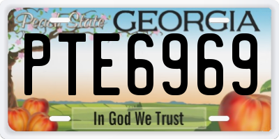 GA license plate PTE6969