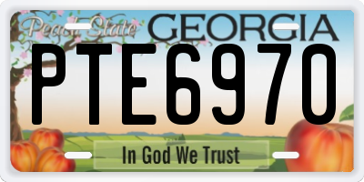 GA license plate PTE6970
