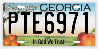 GA license plate PTE6971