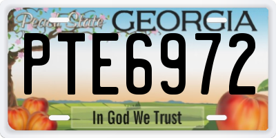 GA license plate PTE6972