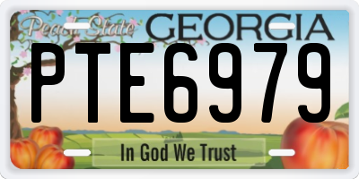GA license plate PTE6979
