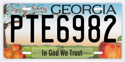 GA license plate PTE6982