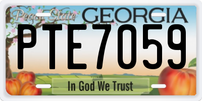 GA license plate PTE7059