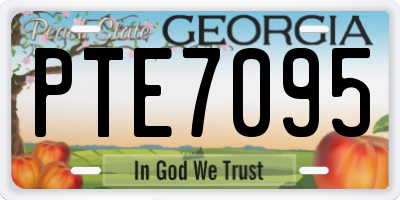 GA license plate PTE7095
