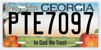GA license plate PTE7097