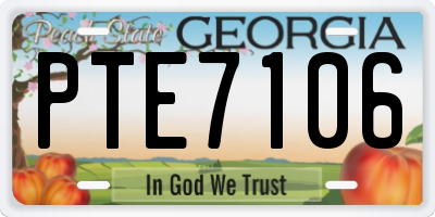 GA license plate PTE7106