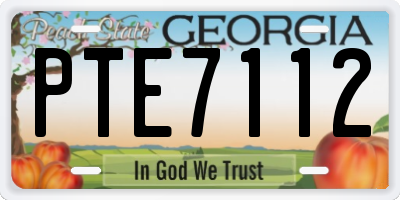 GA license plate PTE7112