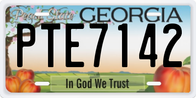 GA license plate PTE7142