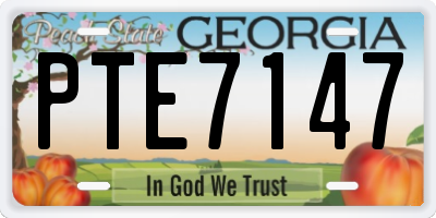 GA license plate PTE7147
