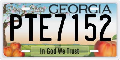 GA license plate PTE7152