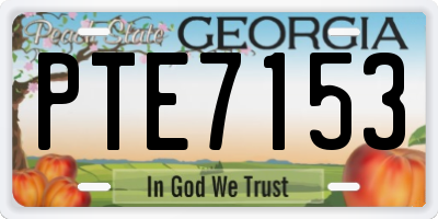 GA license plate PTE7153