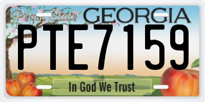 GA license plate PTE7159