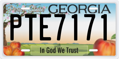 GA license plate PTE7171