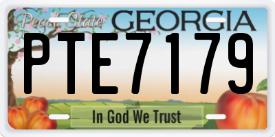 GA license plate PTE7179