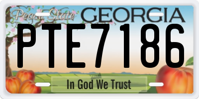 GA license plate PTE7186