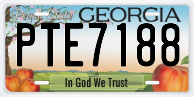 GA license plate PTE7188