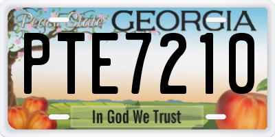 GA license plate PTE7210