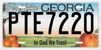 GA license plate PTE7220