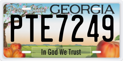 GA license plate PTE7249