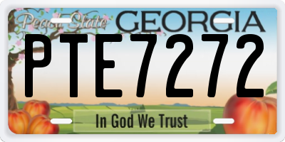 GA license plate PTE7272