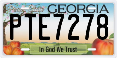GA license plate PTE7278