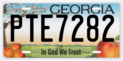 GA license plate PTE7282