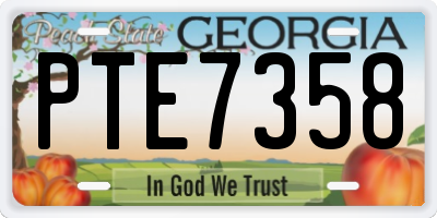 GA license plate PTE7358