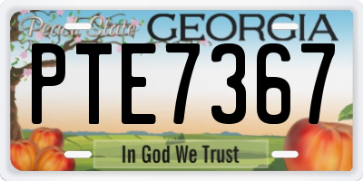 GA license plate PTE7367