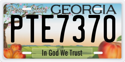 GA license plate PTE7370