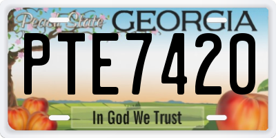 GA license plate PTE7420
