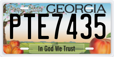 GA license plate PTE7435