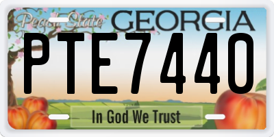 GA license plate PTE7440