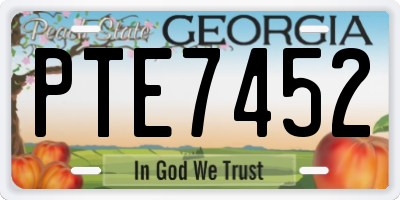 GA license plate PTE7452