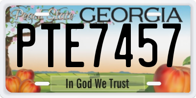 GA license plate PTE7457
