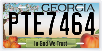 GA license plate PTE7464