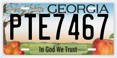 GA license plate PTE7467