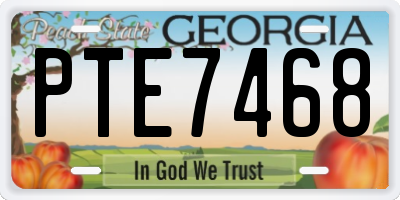 GA license plate PTE7468