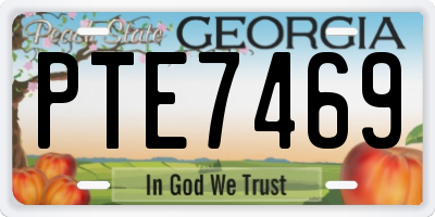 GA license plate PTE7469