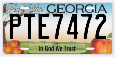 GA license plate PTE7472