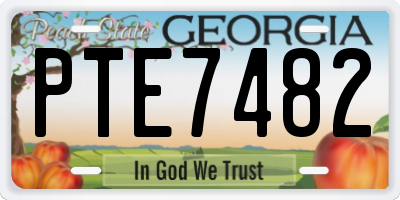 GA license plate PTE7482