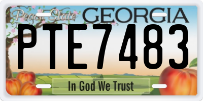 GA license plate PTE7483