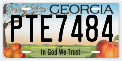 GA license plate PTE7484