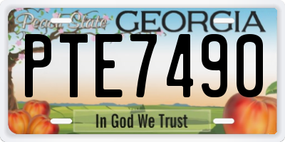 GA license plate PTE7490