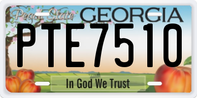 GA license plate PTE7510