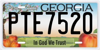 GA license plate PTE7520