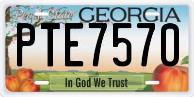 GA license plate PTE7570